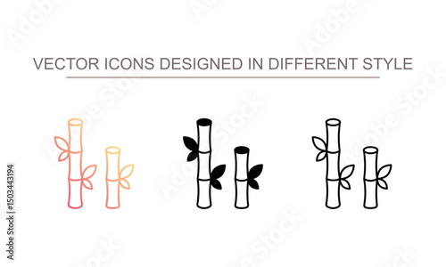 Bamboo Pot icon design with white background stock illustration