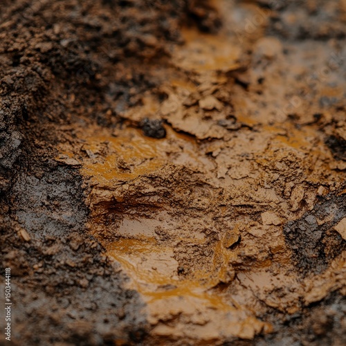 A closeup of toxic chemicals corroding the soil captured with an HQ camera