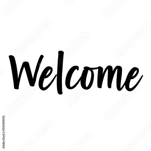 A simple "Welcome" greeting in elegant cursive font. The image captures a clear and inviting message of hospitality. 