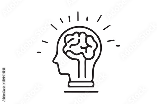 Brain Lightbulb Concept Icon Creativity, Innovation, Intelligence Illustration