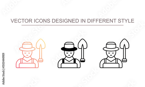 Gardener icon design with white background stock illustration