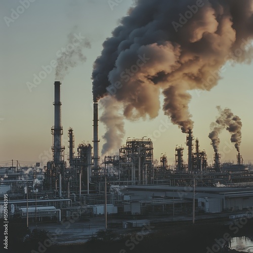 A closeup of toxic smoke swirling from a factory chimney captured with an HQ camera