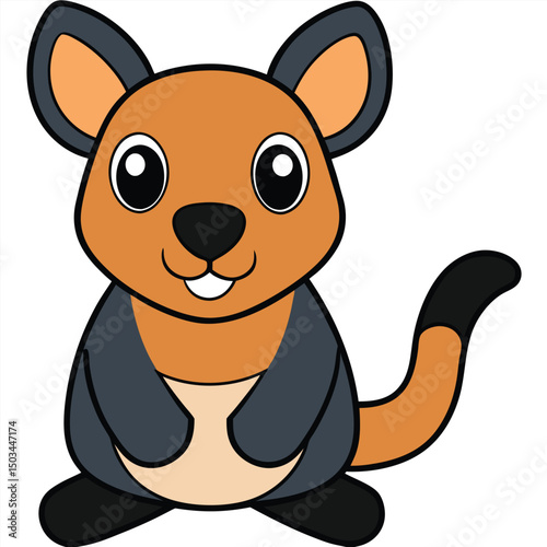 Tree Kangaroo vector illustration white background