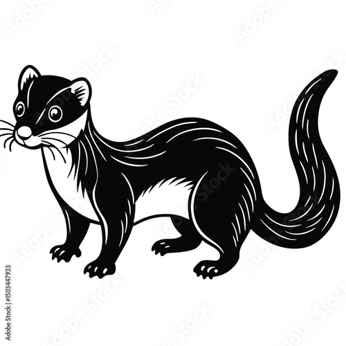 Weasel vector illustration white background