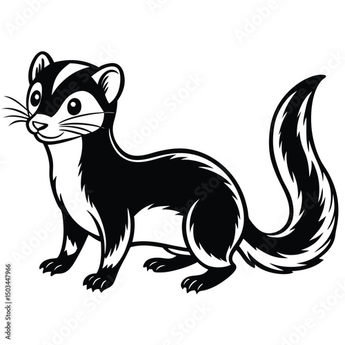 Weasel vector illustration white background