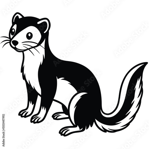 Weasel vector illustration white background