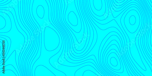 Abstract lines background contour maps landscape geodesy topographic texture grid, geometric line blue and cyan color seamless pattern with geographic mountain relief modern art topographic design.