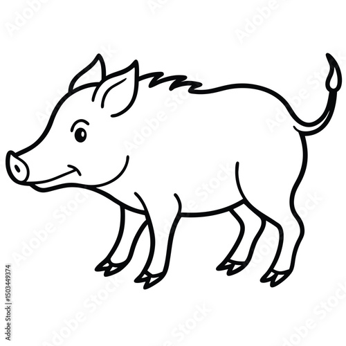 Wild Boar vector illustration white background