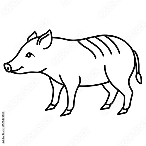 Wild Boar vector illustration white background