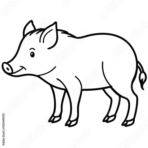 Wild Boar vector illustration white background