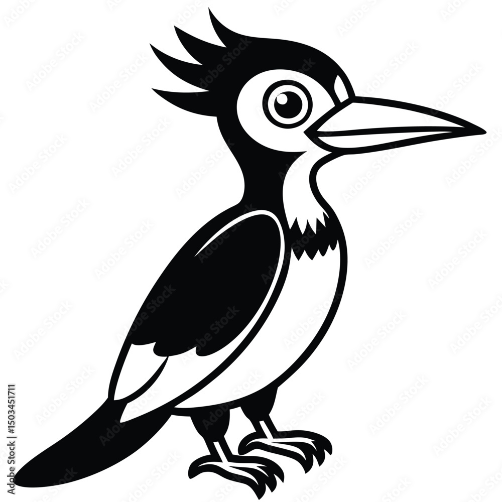 Obraz premium Woodpecker vector illustration white background