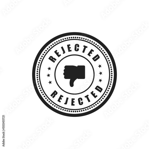 Rejected Stamp Graphic Design Thumbs Down Negative Feedback Symbol for Business BrandingRejected Stamp Graphic Design Thumbs Down Negative Feedback Symbol for Business Branding