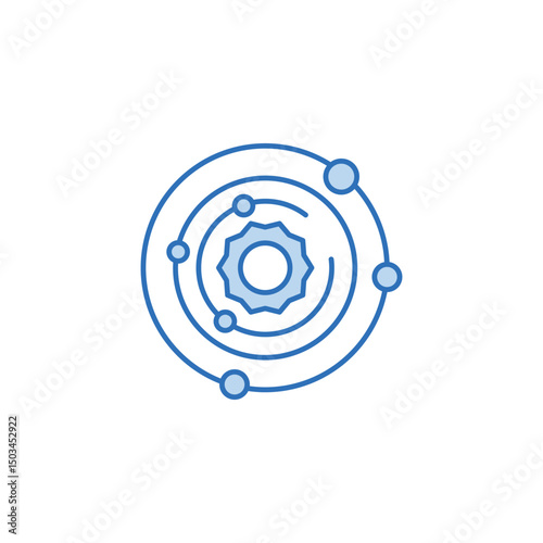 Solar System icon design with white background stock illustration