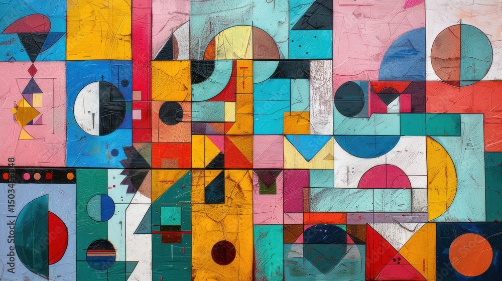 Obraz premium Colorful abstract design with swirling shapes and multicolored pattern, for creative wallpaper.
