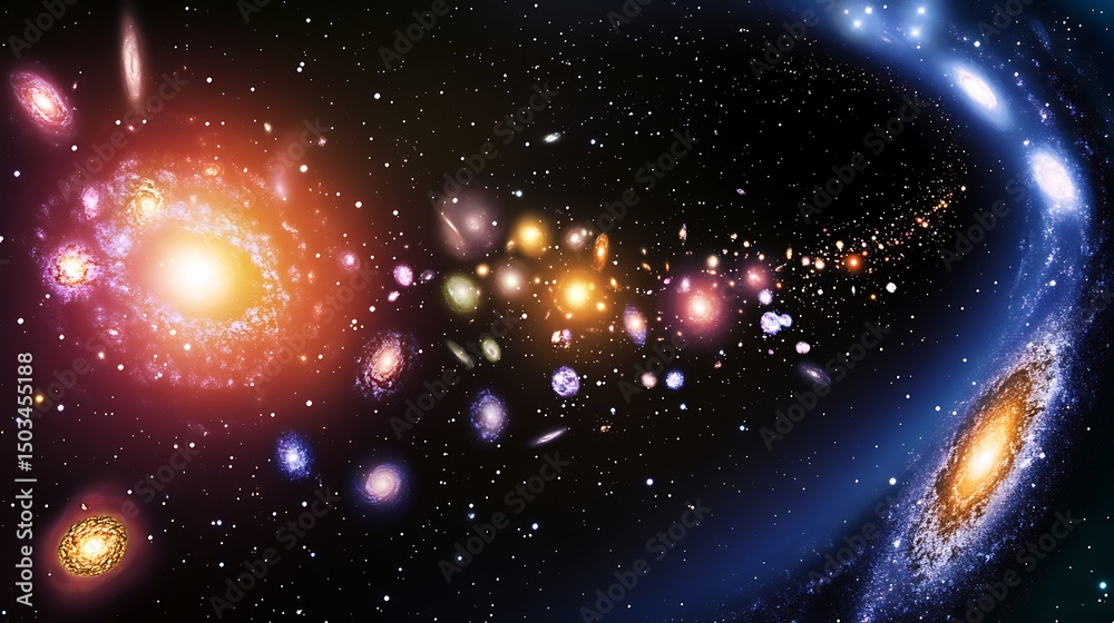 custom made wallpaper toronto digitalConcept of cosmic evolution with galaxies and stars forming and evolving through cosmic time depicted as a series of interconnected events across space time