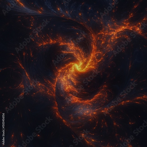 A dark vortex transforming into a radiant galaxy