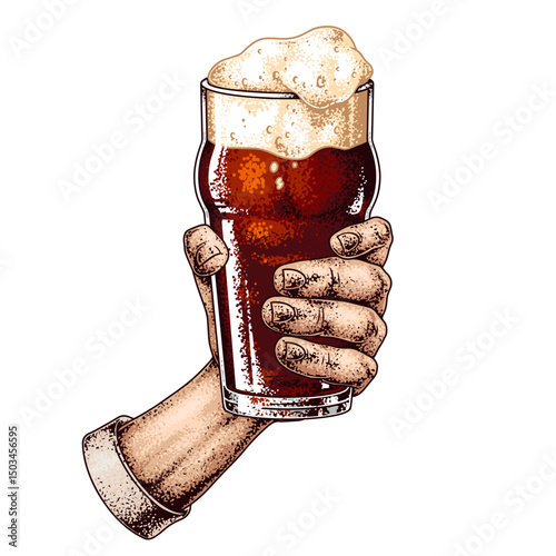 Cheers with a raised beer glass