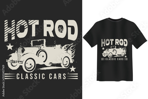 Vintage Hot Rod Classic Car T Shirt Design