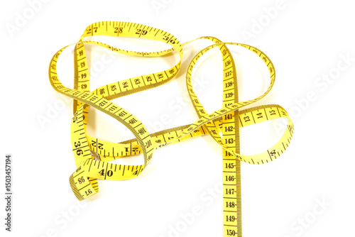 measurement tape isolated on white background, inch tape isolated, centimeters scaling on white background 