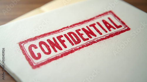 Red Confidential Stamp on File Folder Case