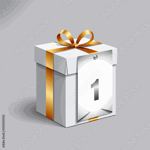 Gift-Box-with-Number-One-Tag-Celebration-Present-for-Special-Occasion-Unique-Gift-for-Someone-Special-Elegant-Box-with-Golden-Ribbon-Festive-Greeting-Gift-Ideas