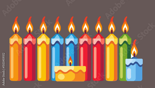 Hanukkah-Menorah-Colorful-Candles-Celebrating-Jewish-Festival-of-Lights-Festive-Holiday-Season-Traditional-Jewish-Symbol-Hanukkah-Celebration