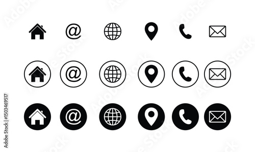 home,email,website,location,telephone,message,web icons set,call,address,globe, envelope,chatting,communication,contact us icons set,isolated on white background,vector illustration for business cards