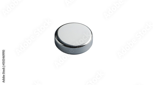 Round neodymium magnet isolated on transparent background