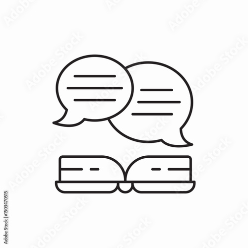 book dialogue text icon sign vector