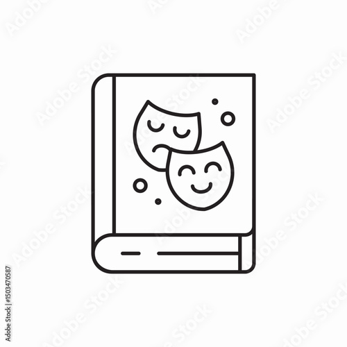 book theater masks icon sign vector