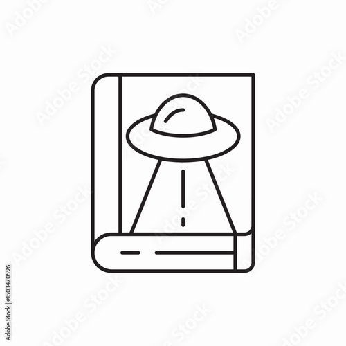 book ufo beam icon sign vector