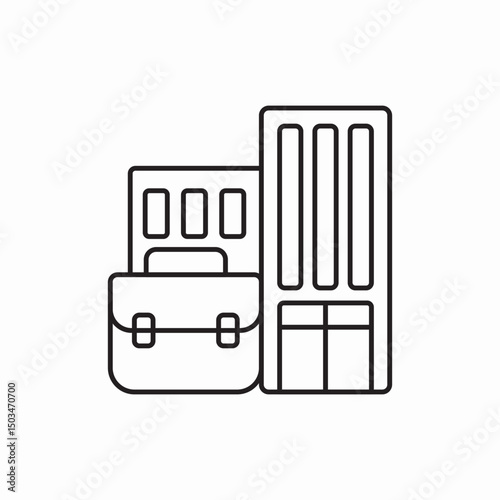 business briefcase buildings icon sign vector