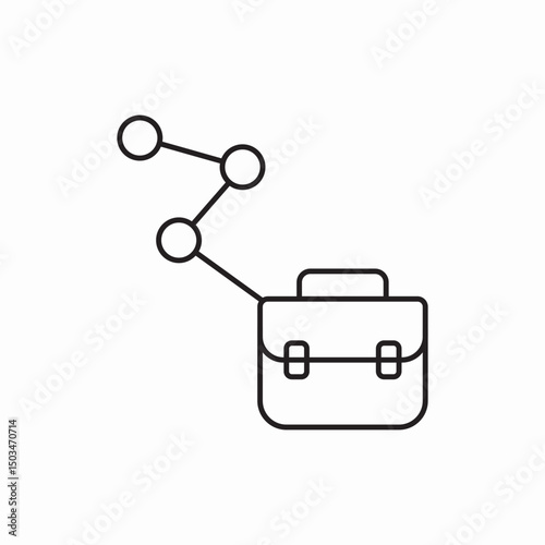 business network bag icon sign vector