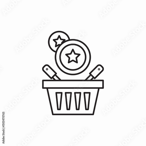 cart stars icon sign vector