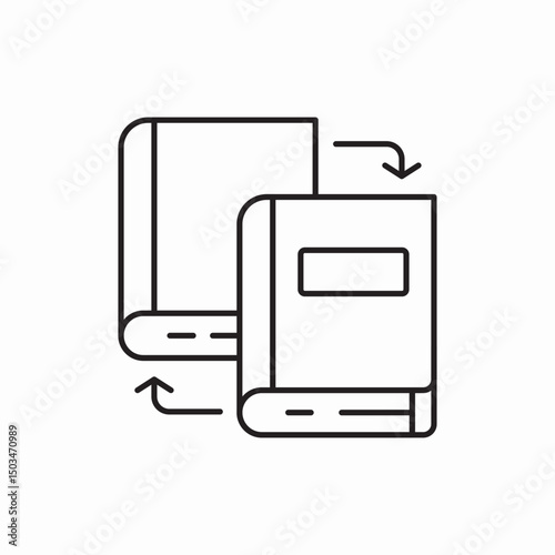 exchange books icon sign vector