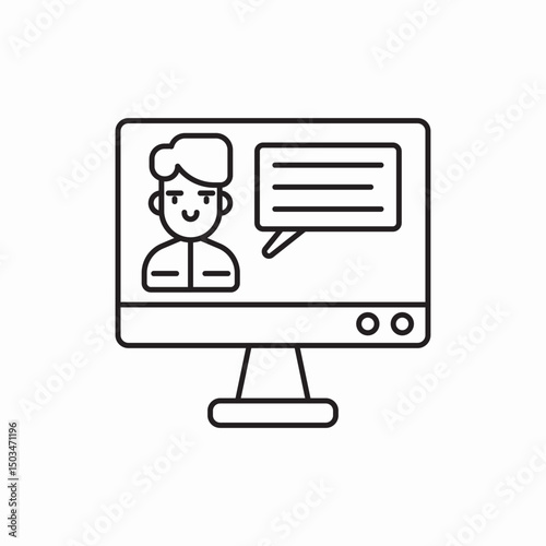 online consultation dialog monitor icon sign vector
