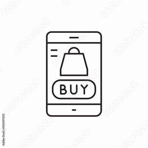 smartphone shopping bag icon sign vector