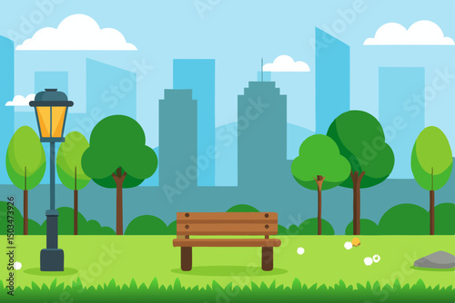 city landscape with trees
