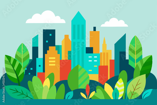 vector illustration of a city