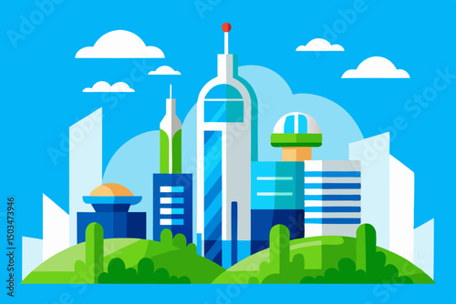 green city skyline