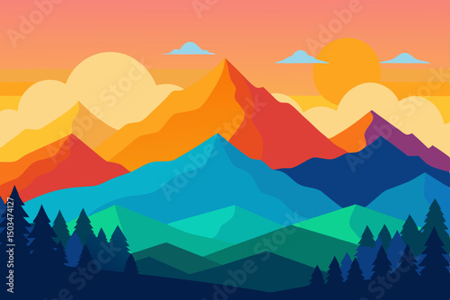 landscape with mountains
