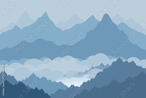 mountain landscape with clouds