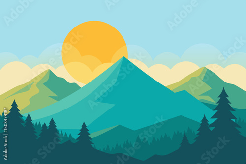 mountain landscape vector illustration