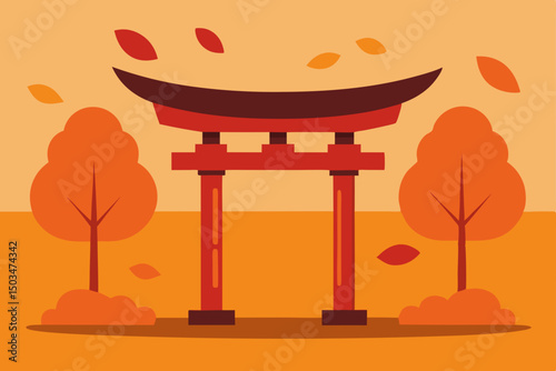 vector illustration of japanese temple