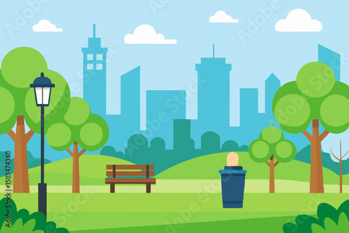 city landscape with trees