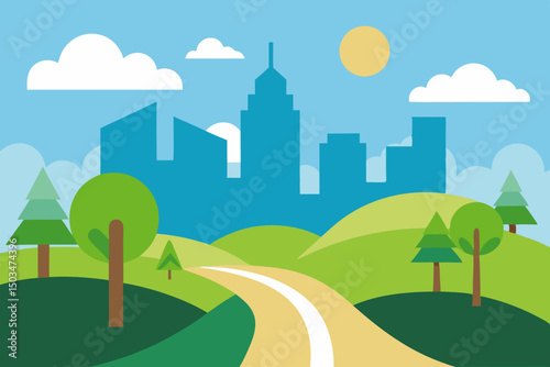 landscape with city