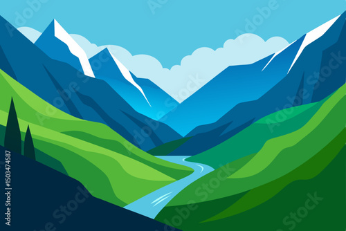mountain landscape with mountains