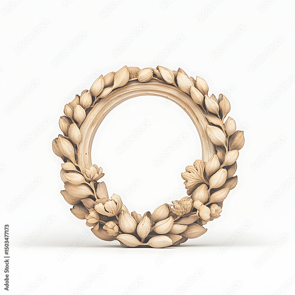 Obraz premium Ornate Wood Wreath Frame