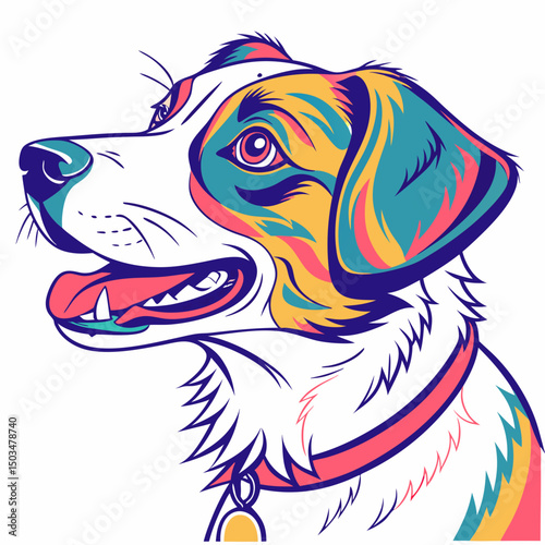 Wallpaper Mural vector illustration dog Torontodigital.ca