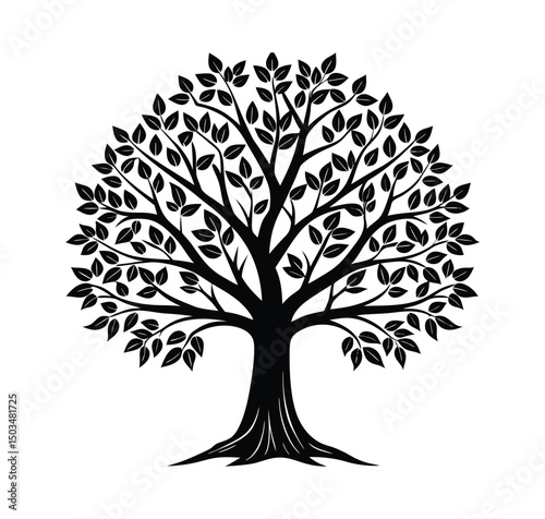 A versatile set of vector tree silhouettes, perfect for illustrating nature's seasonal growth and forest design